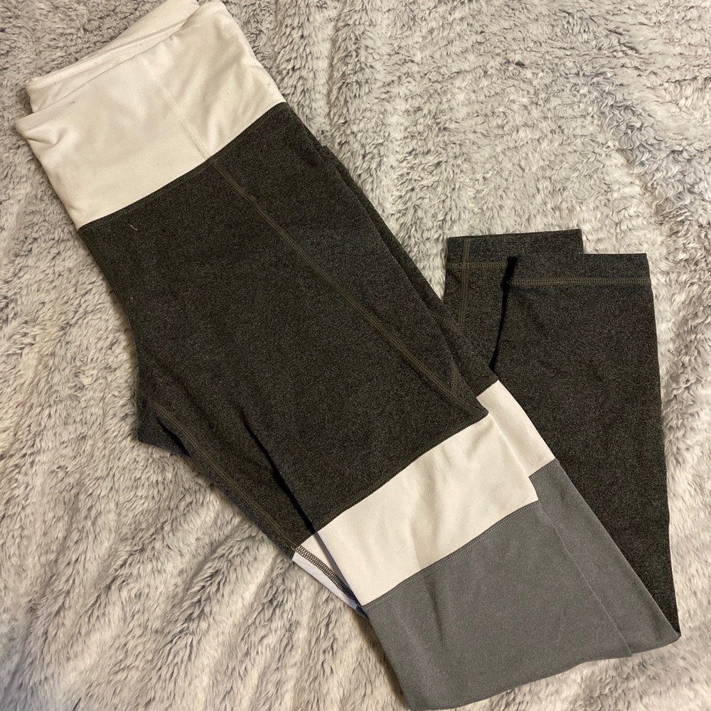 Athletic Gray & White high waisted Leggings